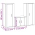 Set de muebles de TV 3 pzas madera contrachapada roble