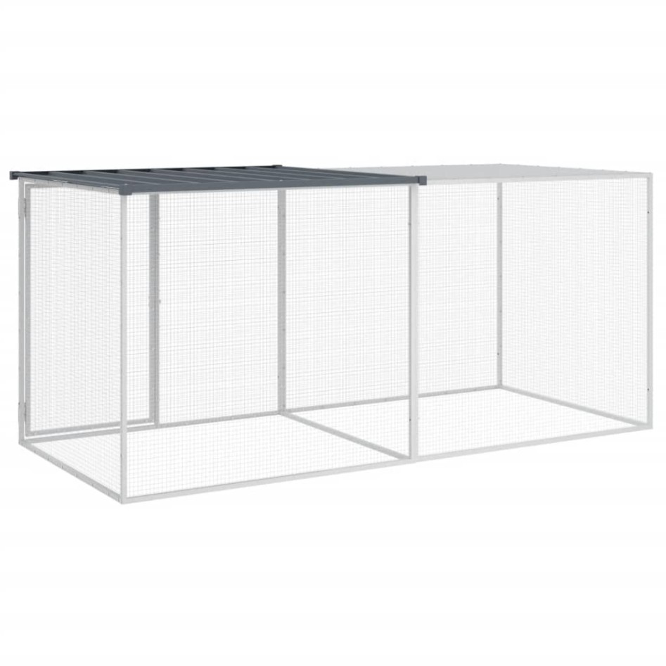Gallinero con techo acero galvanizado antracita 203x98x90