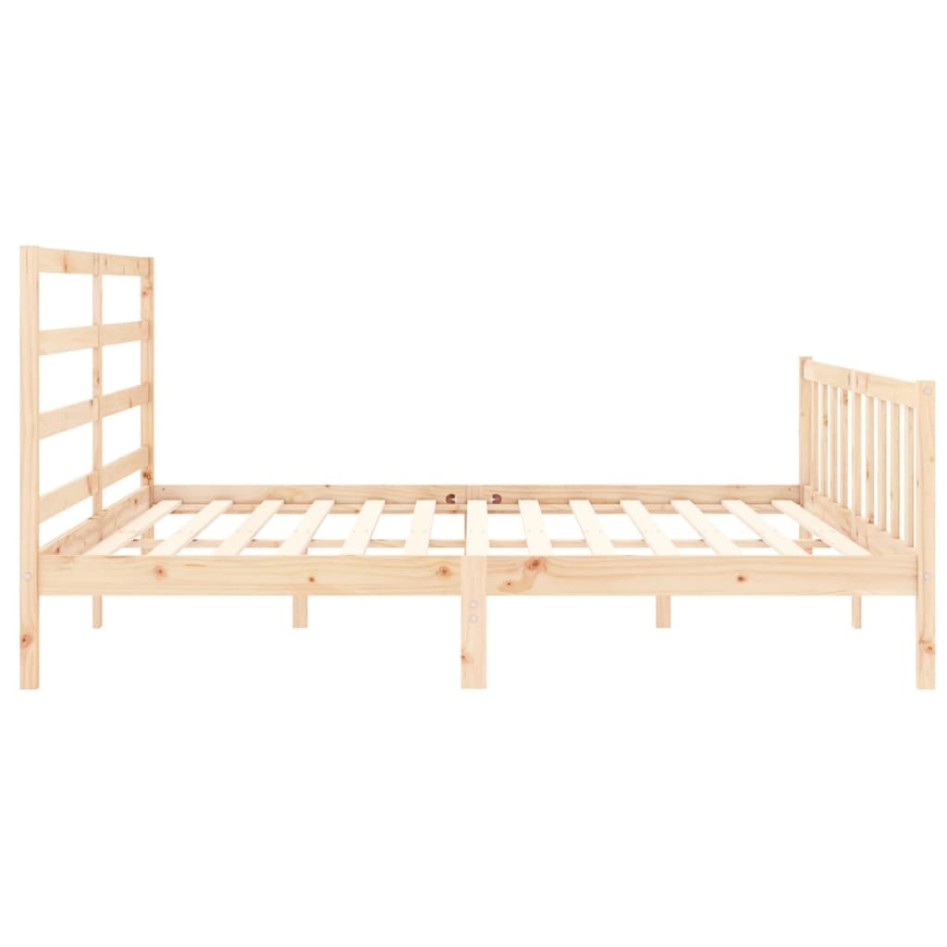 Estructura de cama con cabecero madera maciza 200x200