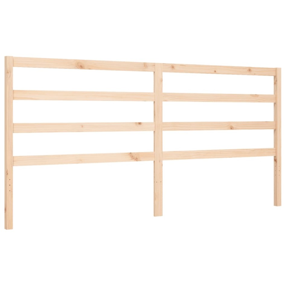 Estructura de cama con cabecero madera maciza 200x200