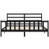 Estructura de cama con cabecero madera maciza negro 200x200