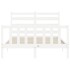 Estructura de cama con cabecero madera maciza blanco 140x190