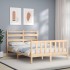 Estructura de cama con cabecero madera maciza 140x200