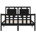 Estructura de cama con cabecero madera maciza negro 120x200