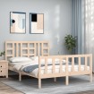 Estructura de cama con cabecero madera maciza 140x190 cm