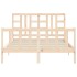 Estructura de cama con cabecero madera maciza 140x190