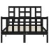 Estructura de cama con cabecero madera maciza negro 120x200