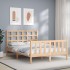 Estructura de cama con cabecero madera maciza 140x190