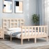 Estructura de cama con cabecero madera maciza 120x200