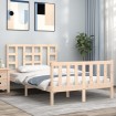 Estructura de cama con cabecero madera maciza 120x200 cm