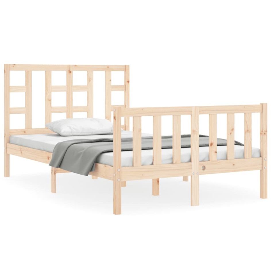Estructura de cama con cabecero madera maciza 120x200