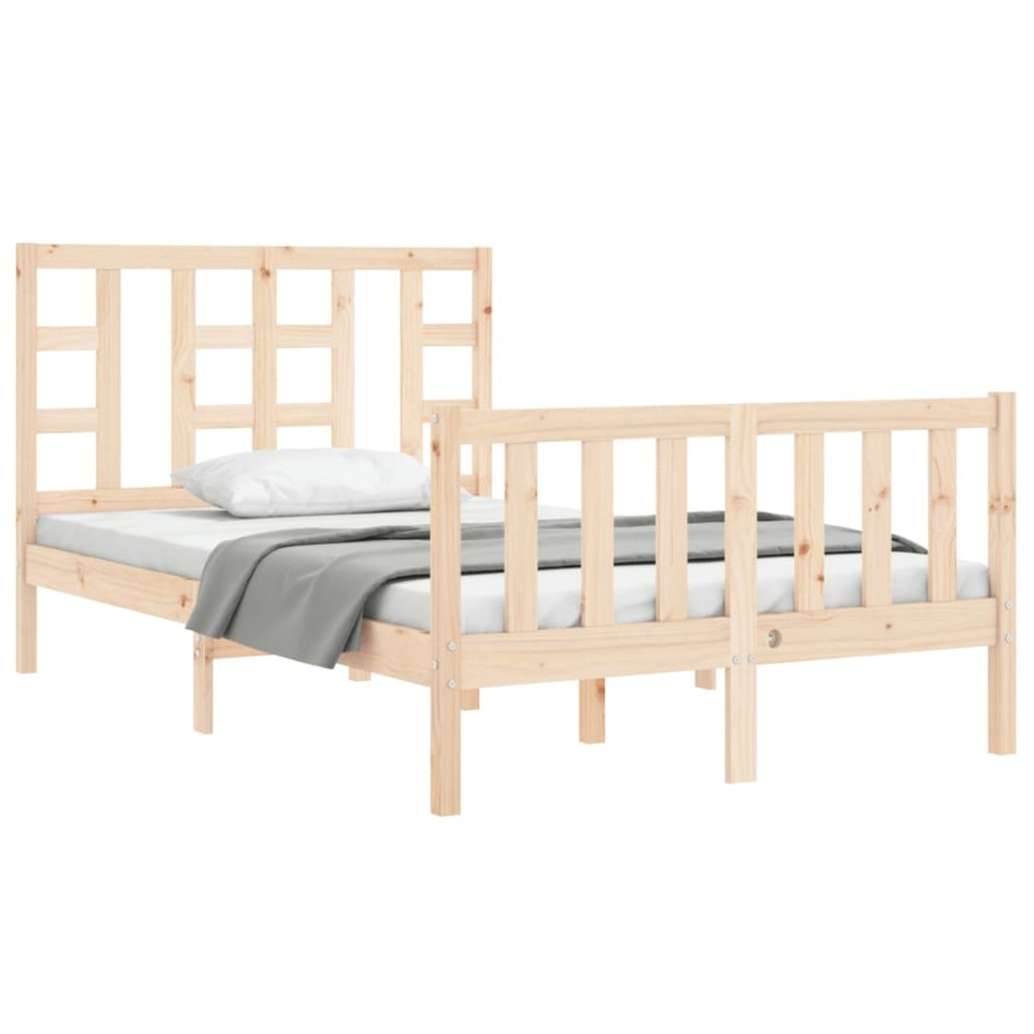 Estructura de cama con cabecero madera maciza 120x200