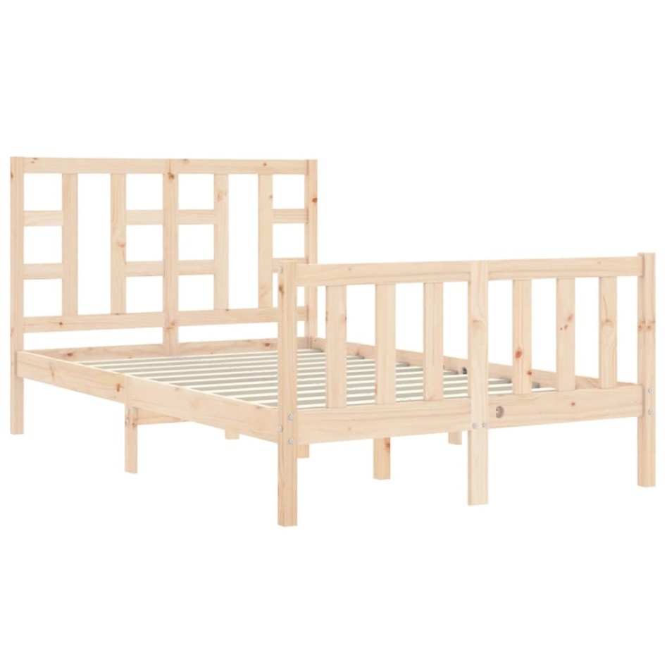 Estructura de cama con cabecero madera maciza 120x200