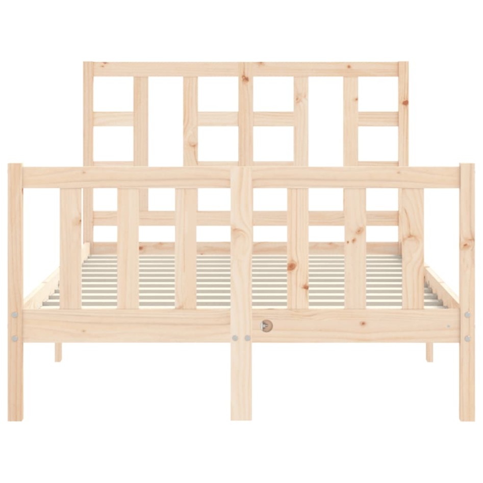 Estructura de cama con cabecero madera maciza 120x200