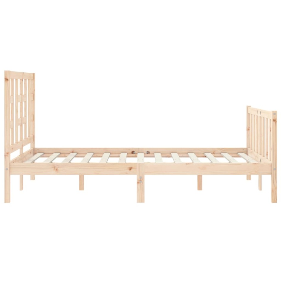 Estructura de cama con cabecero madera maciza 120x200
