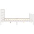Estructura de cama con cabecero madera maciza blanco 160x200