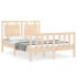 Estructura de cama con cabecero madera maciza 140x190