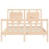 Estructura de cama con cabecero madera maciza 140x190