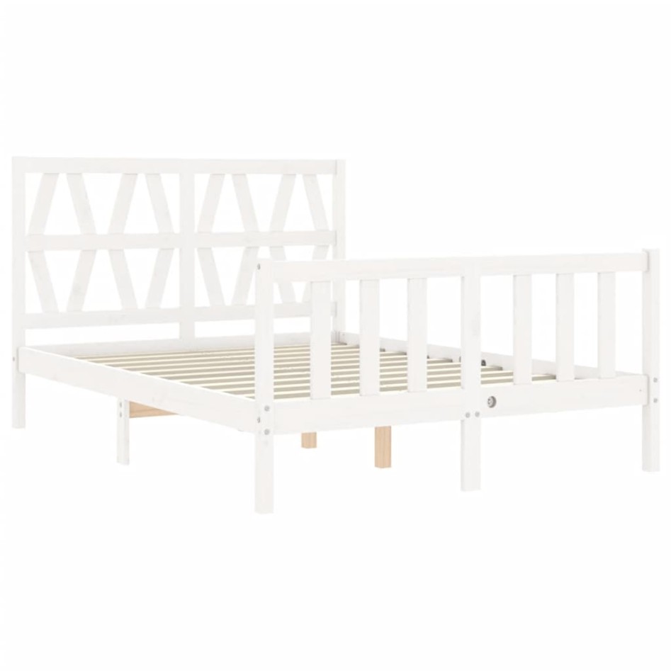 Estructura cama de matrimonio con cabecero madera maciza
