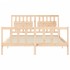Estructura de cama con cabecero madera maciza 160x200