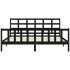 Estructura de cama con cabecero madera maciza negro 200x200