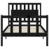 Estructura de cama con cabecero madera maciza negro 100x200