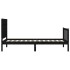 Estructura de cama con cabecero madera maciza negro 100x200