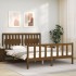 Estructura de cama matrimonio con cabecero madera marrón