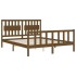 Estructura de cama matrimonio con cabecero madera marrón