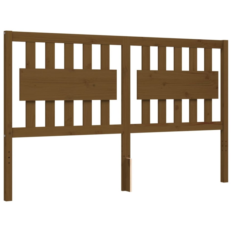 Estructura de cama matrimonio con cabecero madera marrón