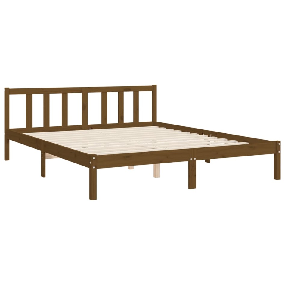 Estructura de cama matrimonio con cabecero madera marrón