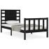 Estructura de cama individual con cabecero madera maciza