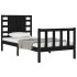 Estructura de cama individual con cabecero madera maciza