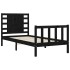 Estructura de cama individual con cabecero madera maciza