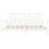 Estructura de cama con cabecero madera maciza blanco 200x200