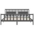 Estructura de cama con cabecero madera maciza gris 200x200