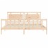 Estructura de cama con cabecero madera maciza 200x200