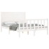 Estructura de cama con cabecero madera maciza blanco 140x190