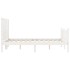 Estructura de cama con cabecero madera maciza blanco 140x190