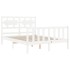 Estructura de cama con cabecero madera maciza blanco 120x200