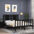 Estructura de cama con cabecero madera maciza negro 120x200