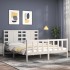 Estructura de cama matrimonio con cabecero madera maciza