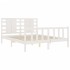 Estructura de cama matrimonio con cabecero madera maciza