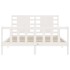 Estructura de cama matrimonio con cabecero madera maciza