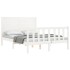 Estructura de cama con cabecero madera maciza blanco 120x200