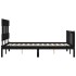 Estructura de cama con cabecero madera maciza negro 140x190