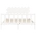 Estructura de cama con cabecero madera maciza blanco 140x190