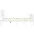 Estructura de cama con cabecero madera maciza blanco 140x190