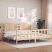 Estructura de cama con cabecero madera maciza 200x200 cm