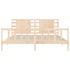 Estructura de cama con cabecero madera maciza 200x200